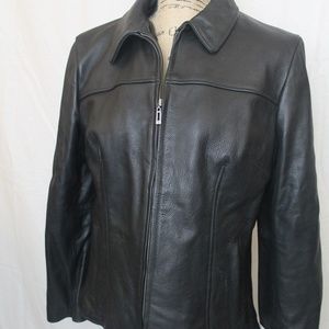 Black L Leather Jacket New w Tags